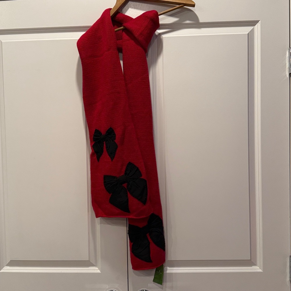 Kate spade stitched bow scarf NWT